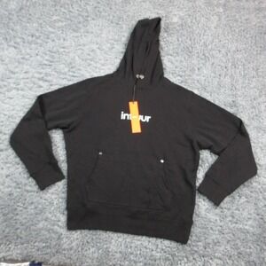 DSPLACE Influur Hoodie Mens Medium Black Organic Cotton Graphic Pullover NWT